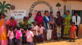 Bernard Van Leer country head Ms.Dharitri  in India visiting Mother Tongue based early childhood education and development centre at Nagratola