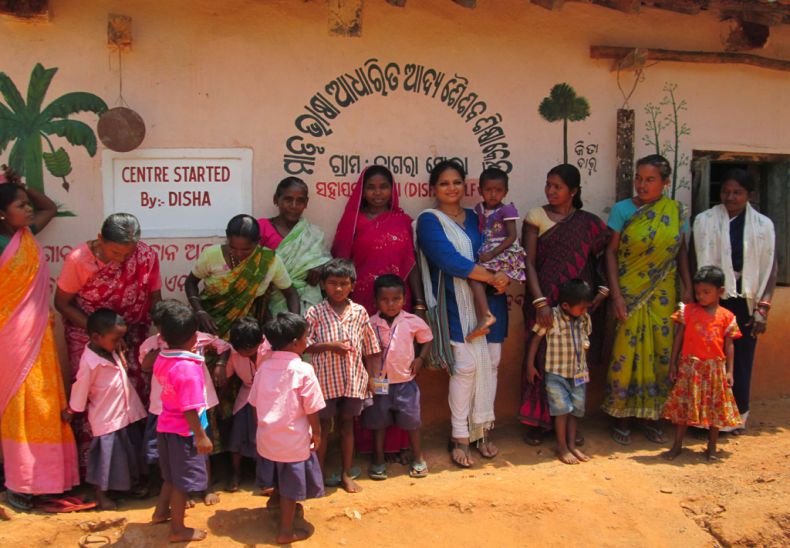 Bernard Van Leer country head Ms.Dharitri  in India visiting Mother Tongue based early childhood education and development centre at Nagratola