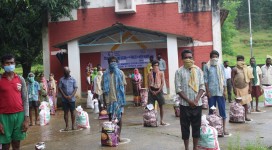 Dry ration relief during COVID in Sanramloi Village by MCC