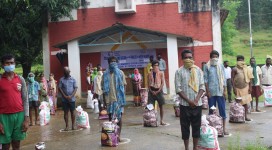 Dry ration relief during COVID in Sanramloi Village by MCC